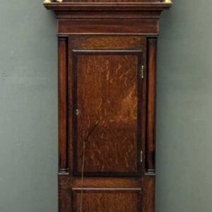 rob fletcher of chester longcase clock, rolling dial, twin weights and pendulum