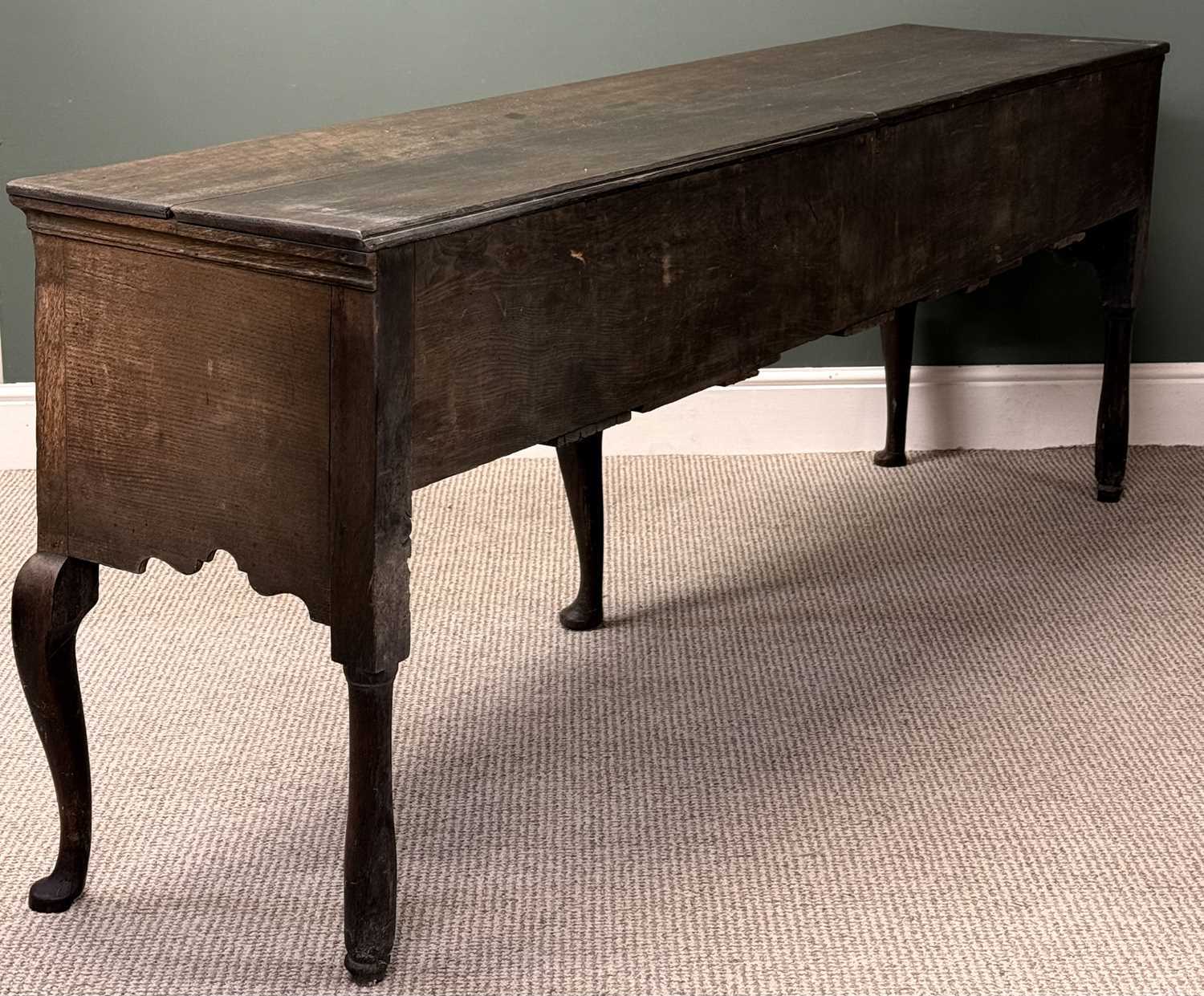 19th century welsh dresser open plate rack back with moulded cornice and scrolled frieze, two 19th century welsh dresser open plate rack back with moulded cornice and scrolled frieze, two