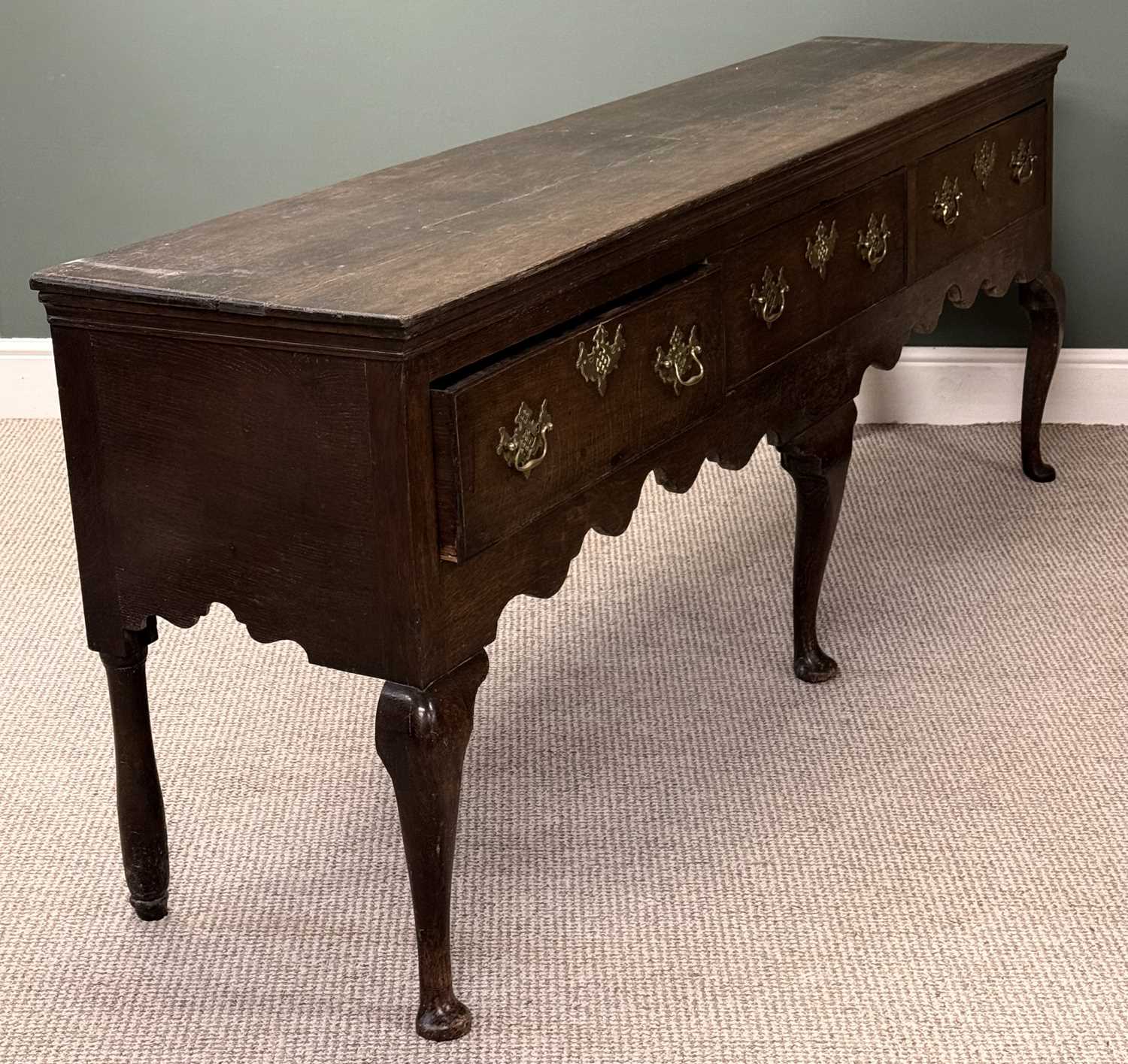 19th century welsh dresser open plate rack back with moulded cornice and scrolled frieze, two 19th century welsh dresser open plate rack back with moulded cornice and scrolled frieze, two